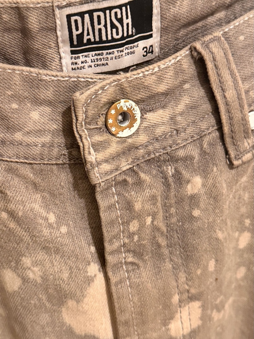Aris Men’s Tan Bleached Corduroy Pants